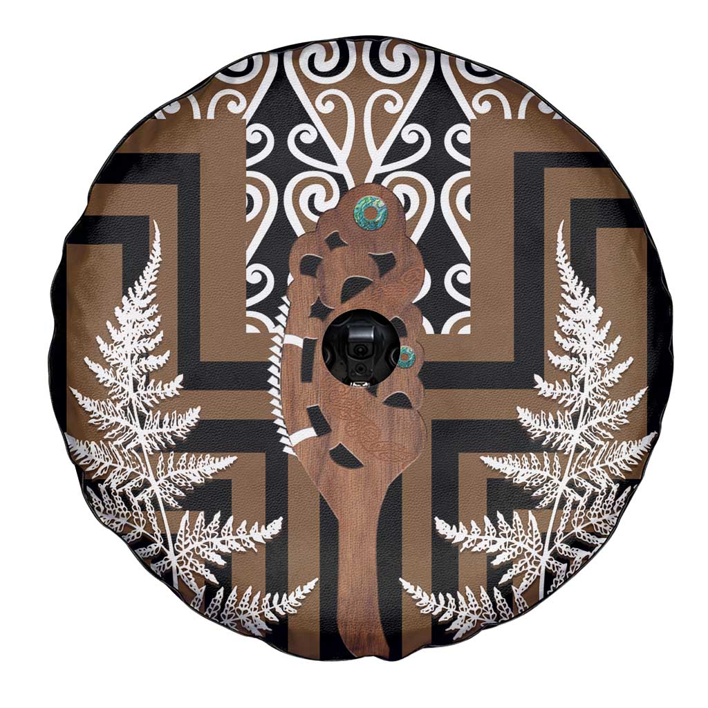 New Zealand Spare Tire Cover Maori Maripi Knife With Poutama Art