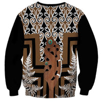 New Zealand Sweatshirt Maori Maripi Knife With Poutama Art