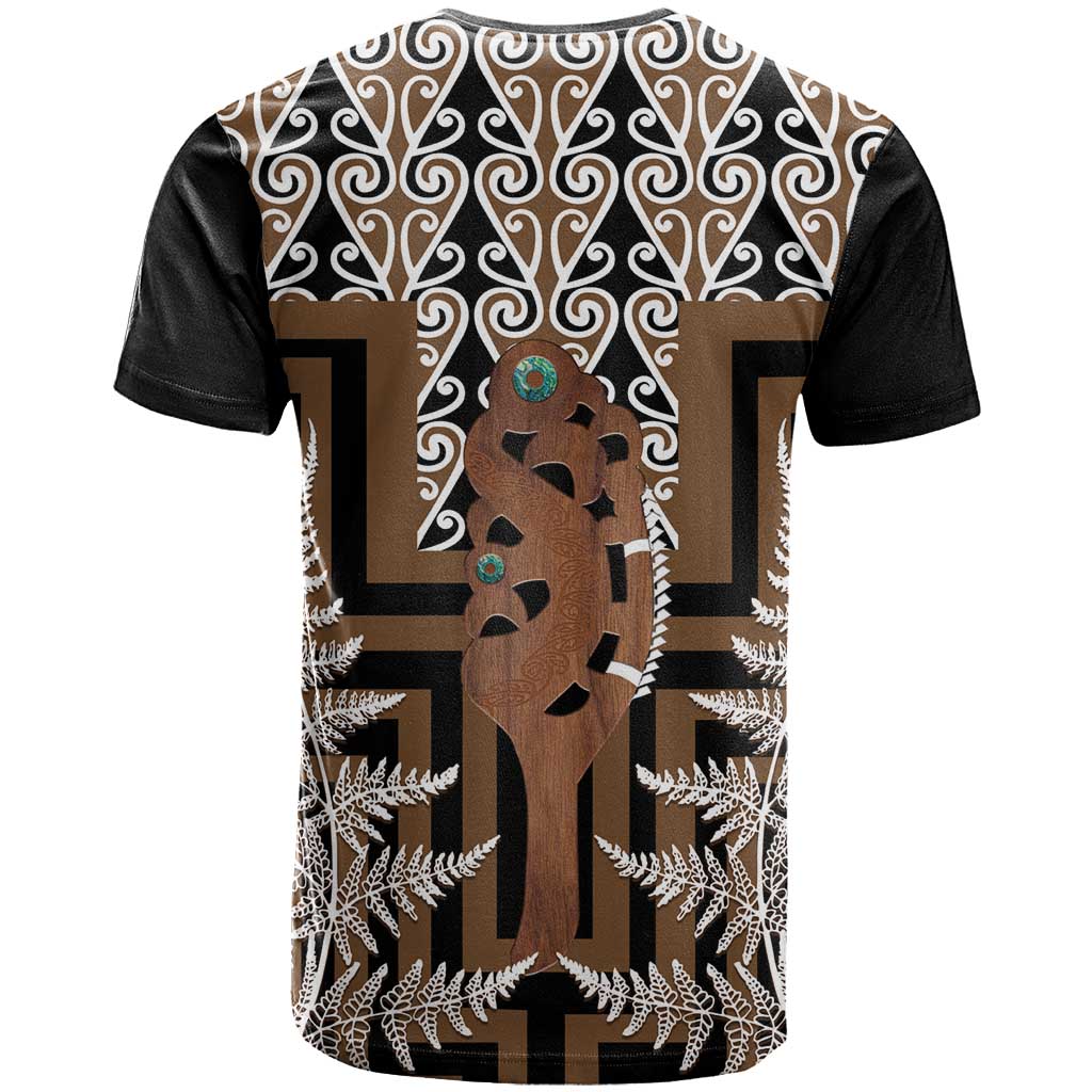 New Zealand T Shirt Maori Maripi Knife With Poutama Art