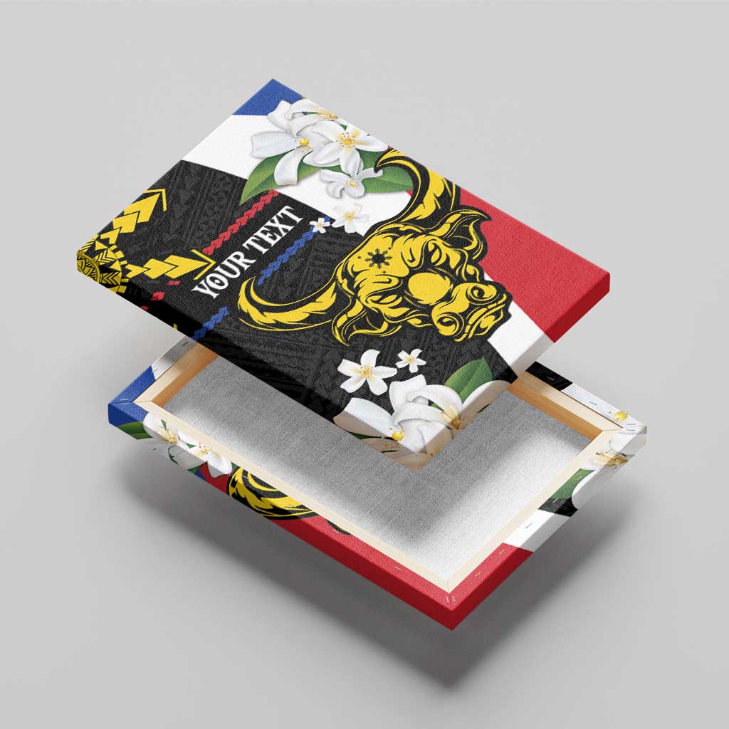 Personalised Philippines Carabao Canvas Wall Art Filipino Sun Mix Sampaguita Flower