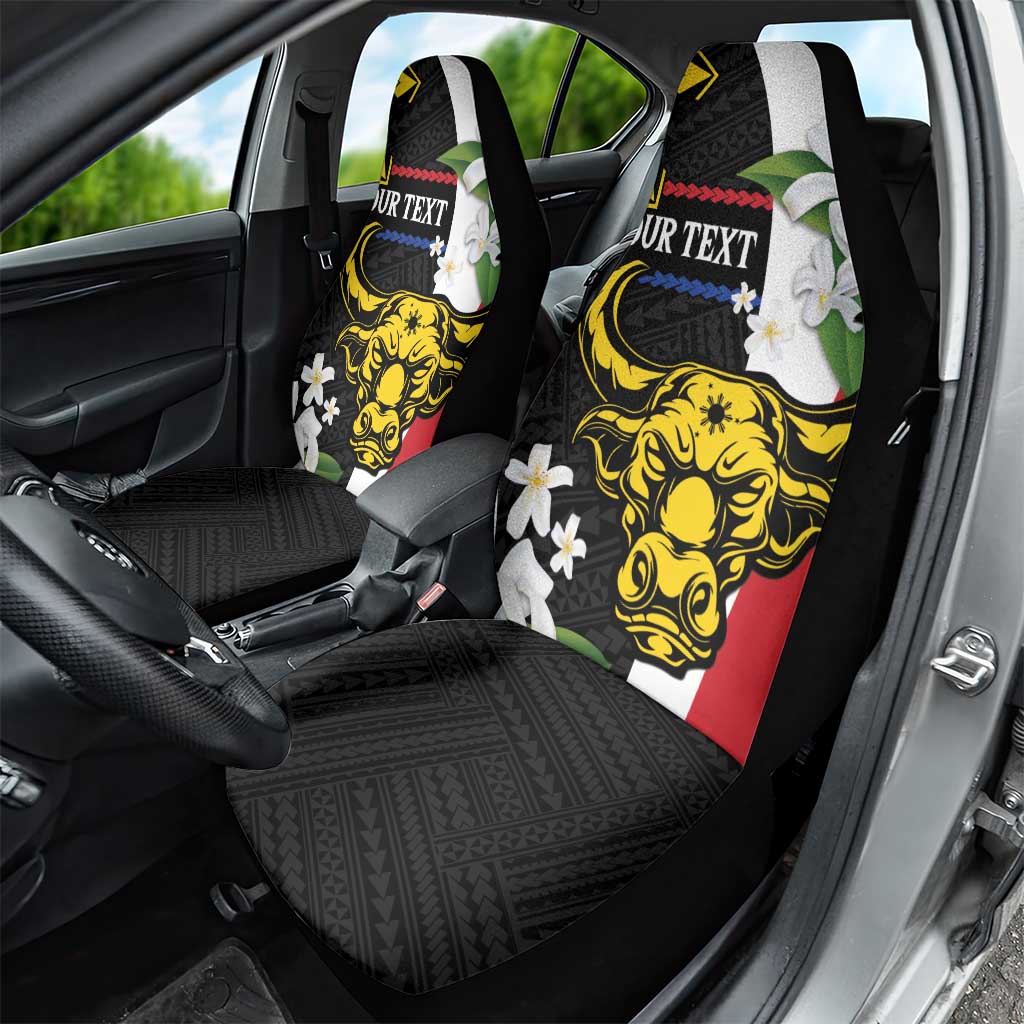 Personalised Philippines Carabao Car Seat Cover Filipino Sun Mix Sampaguita Flower