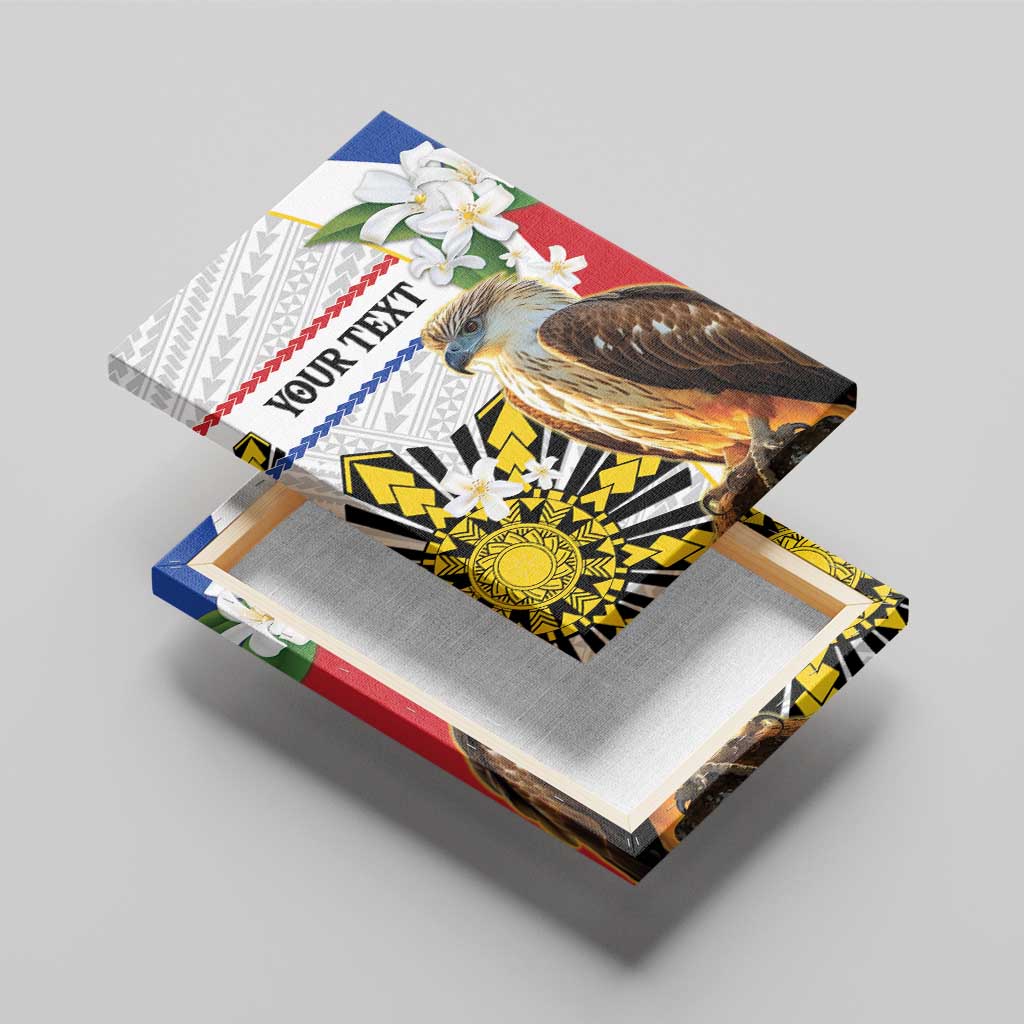 Personalised Philippines Eagle Canvas Wall Art Filipino Sun Mix Sampaguita Flower