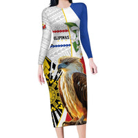 Personalised Philippines Eagle Family Matching Long Sleeve Bodycon Dress and Hawaiian Shirt Filipino Sun Mix Sampaguita Flower