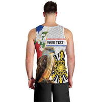 Personalised Philippines Eagle Men Tank Top Filipino Sun Mix Sampaguita Flower
