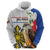 Personalised Philippines Eagle Zip Hoodie Filipino Sun Mix Sampaguita Flower
