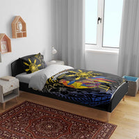 Philippines Sarimanok Bedding Set Papanok Legendary Bird Okir Polynesian Pattern