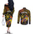 Philippines Sarimanok Couples Matching Off The Shoulder Long Sleeve Dress and Long Sleeve Button Shirt Papanok Legendary Bird Okir Polynesian Pattern