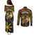 Philippines Sarimanok Couples Matching Puletasi and Long Sleeve Button Shirt Papanok Legendary Bird Okir Polynesian Pattern