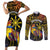 Philippines Sarimanok Couples Matching Short Sleeve Bodycon Dress and Long Sleeve Button Shirt Papanok Legendary Bird Okir Polynesian Pattern