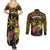 Philippines Sarimanok Couples Matching Summer Maxi Dress and Long Sleeve Button Shirt Papanok Legendary Bird Okir Polynesian Pattern