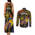 Philippines Sarimanok Couples Matching Tank Maxi Dress and Long Sleeve Button Shirt Papanok Legendary Bird Okir Polynesian Pattern