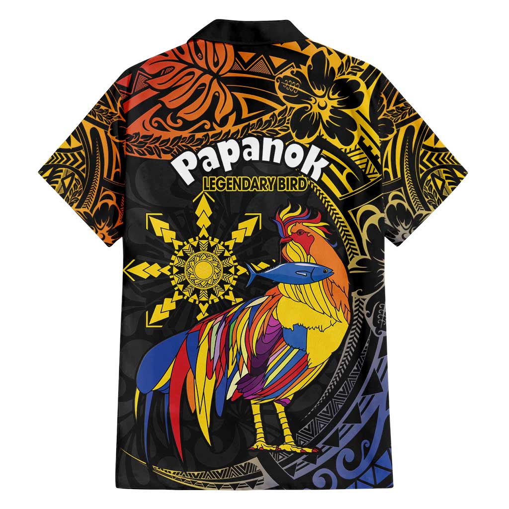 Philippines Sarimanok Family Matching Long Sleeve Bodycon Dress and Hawaiian Shirt Papanok Legendary Bird Okir Polynesian Pattern