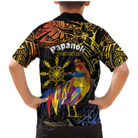 Philippines Sarimanok Family Matching Mermaid Dress and Hawaiian Shirt Papanok Legendary Bird Okir Polynesian Pattern