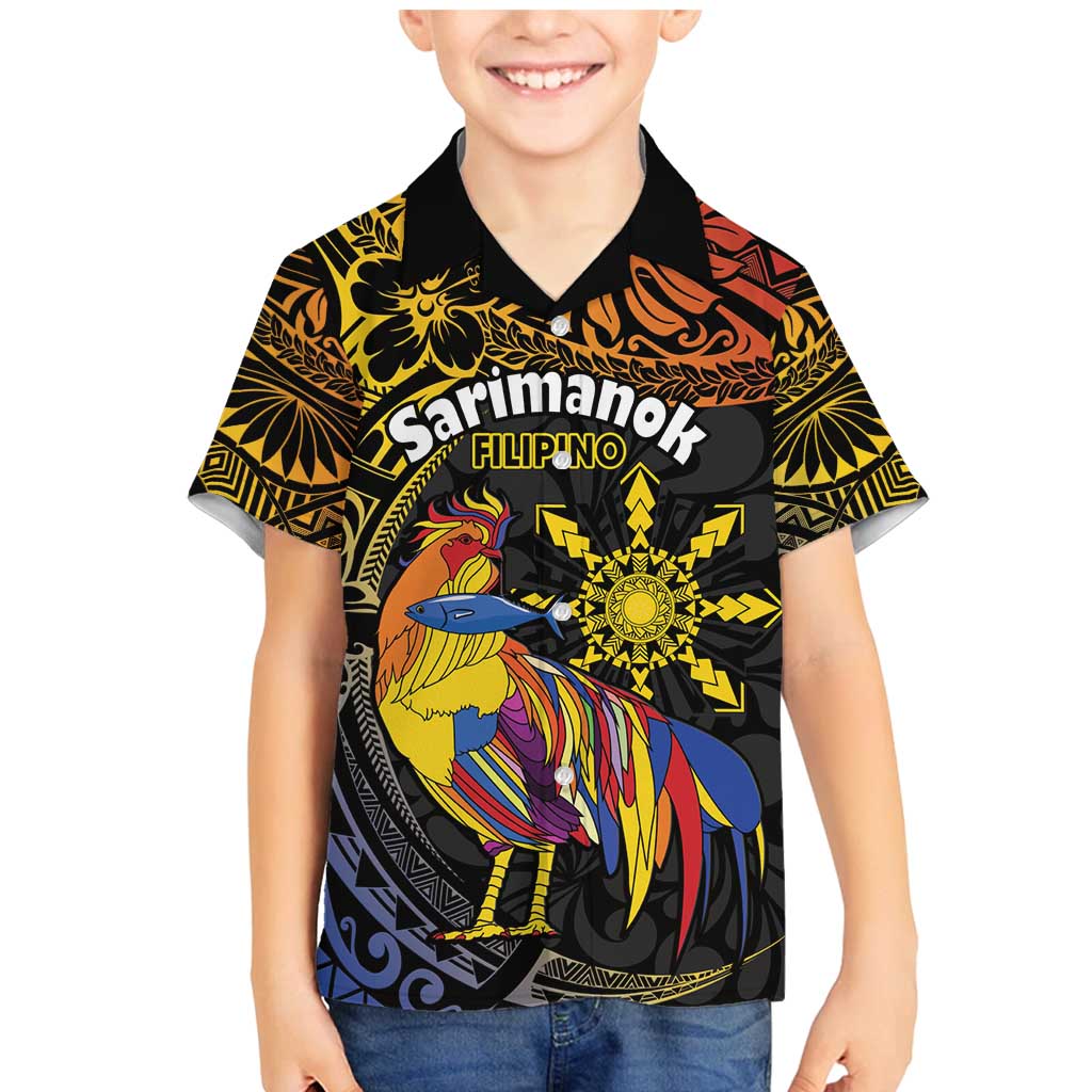Philippines Sarimanok Family Matching Mermaid Dress and Hawaiian Shirt Papanok Legendary Bird Okir Polynesian Pattern