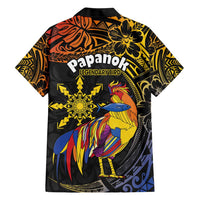 Philippines Sarimanok Family Matching Short Sleeve Bodycon Dress and Hawaiian Shirt Papanok Legendary Bird Okir Polynesian Pattern