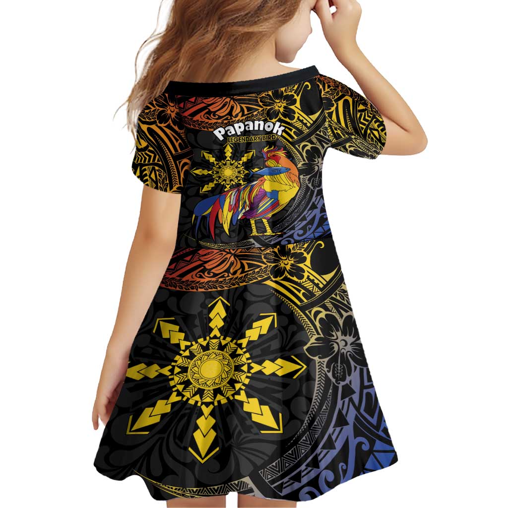 Philippines Sarimanok Family Matching Summer Maxi Dress and Hawaiian Shirt Papanok Legendary Bird Okir Polynesian Pattern LT14 - Polynesian Pride