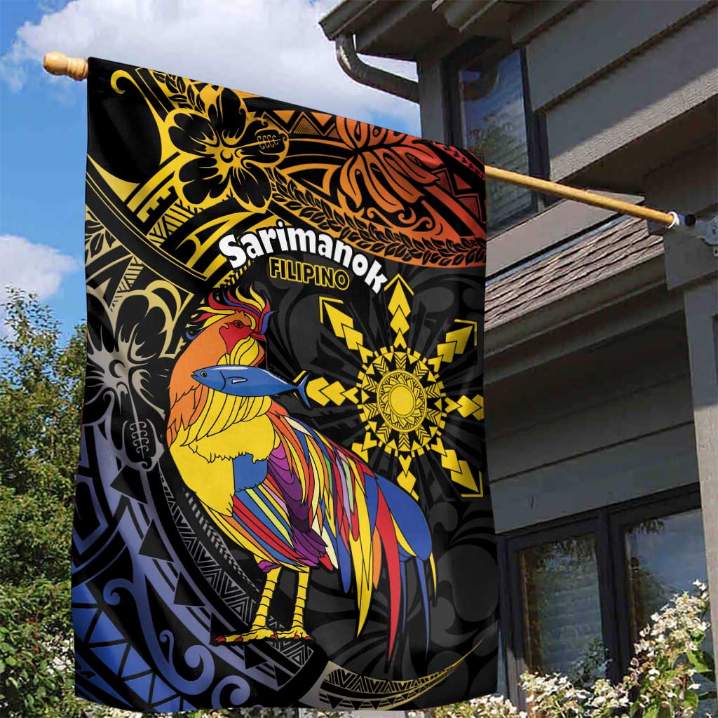 Philippines Sarimanok Garden Flag Papanok Legendary Bird Okir Polynesian Pattern