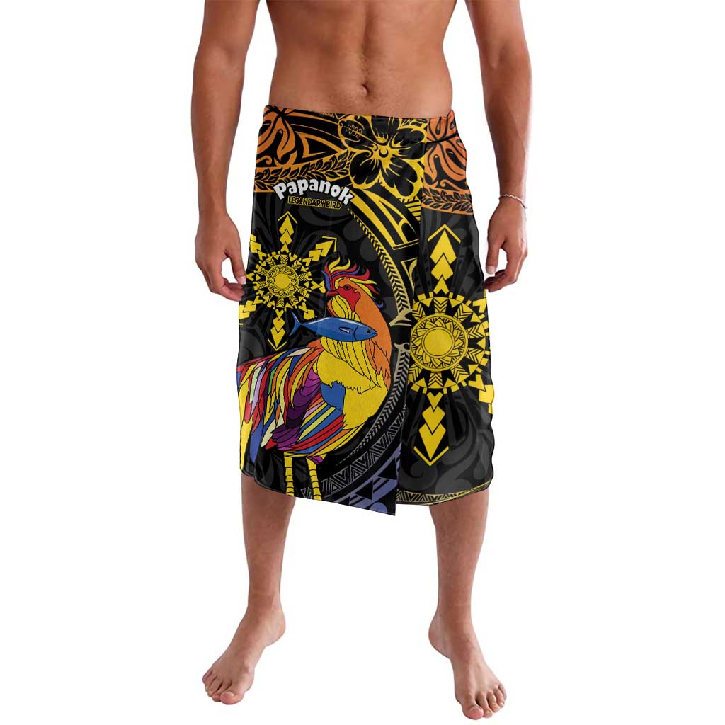 Philippines Sarimanok Lavalava Papanok Legendary Bird Okir Polynesian Pattern LT14 Black - Polynesian Pride