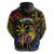 Philippines Sarimanok Zip Hoodie Papanok Legendary Bird Okir Polynesian Pattern
