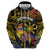 Philippines Sarimanok Zip Hoodie Papanok Legendary Bird Okir Polynesian Pattern