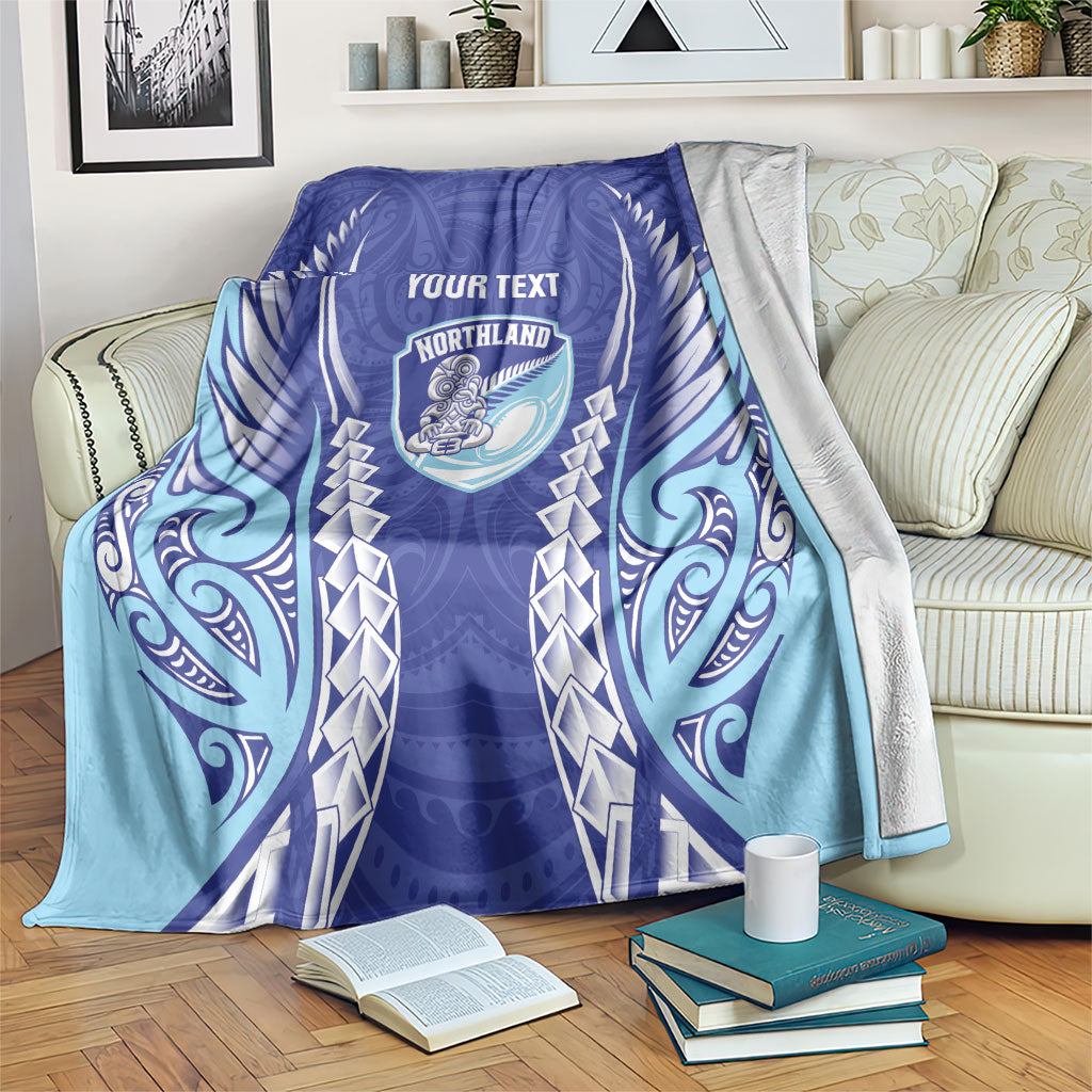 Northland 2026 Rugby Custom Blanket NZ Maori Silver Fern LT14 Blue - Polynesian Pride