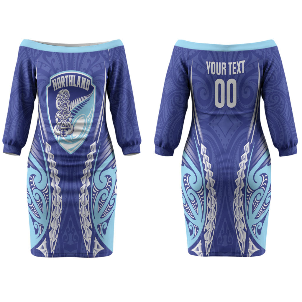 Northland 2026 Rugby Custom Couples Matching Off The Shoulder Long Sleeve Dress and Long Sleeve Button Shirt NZ Maori Silver Fern LT14 - Polynesian Pride