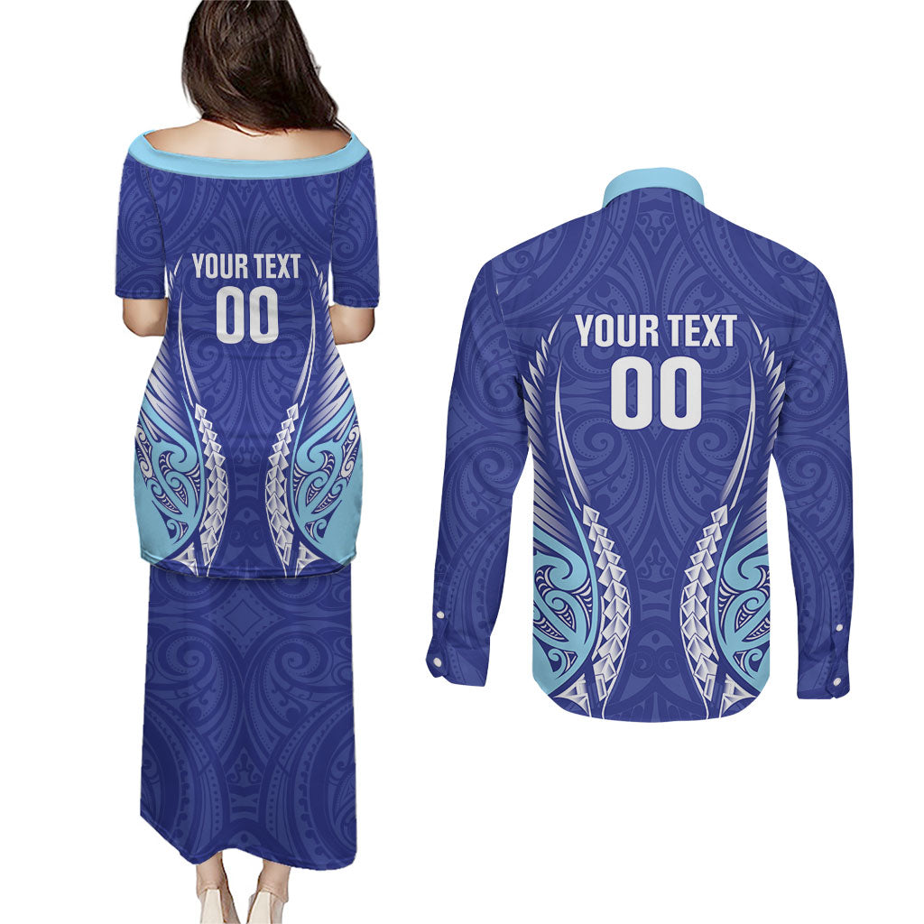 Northland 2026 Rugby Custom Couples Matching Puletasi and Long Sleeve Button Shirt NZ Maori Silver Fern