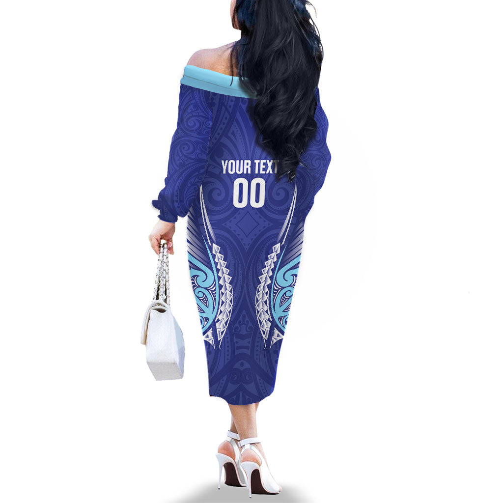 Northland 2026 Rugby Custom Family Matching Off The Shoulder Long Sleeve Dress and Hawaiian Shirt NZ Maori Silver Fern LT14 - Polynesian Pride