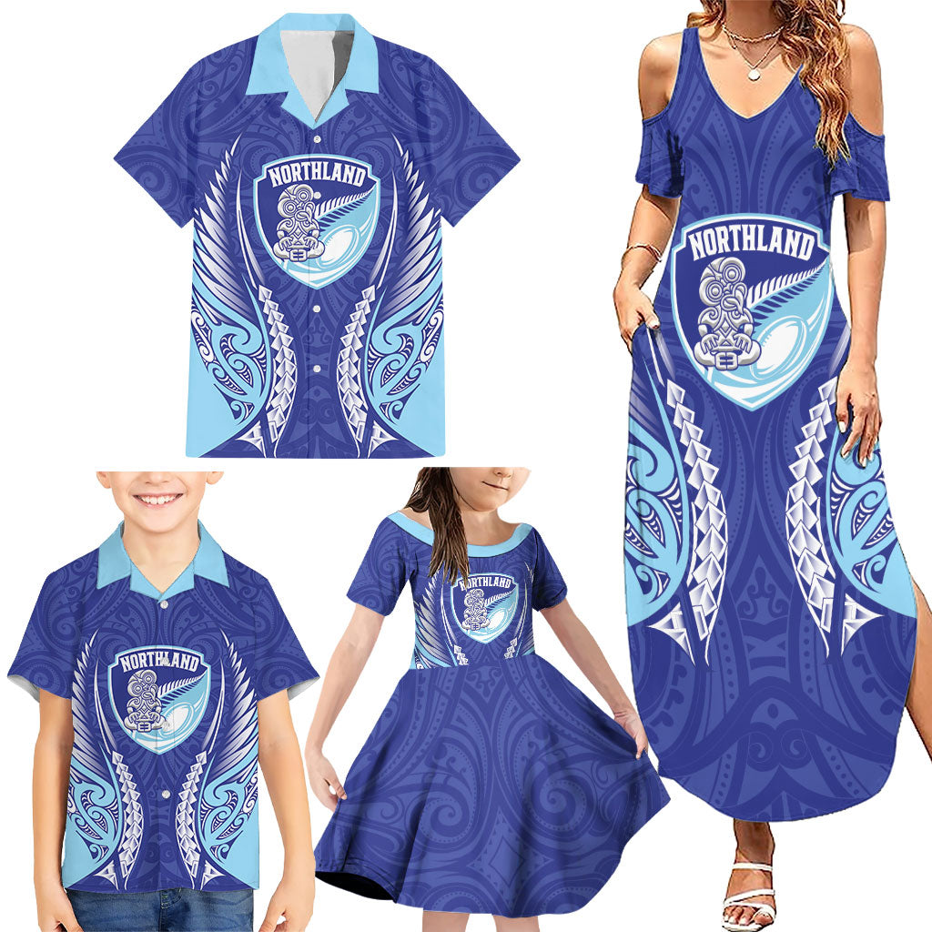 Northland 2026 Rugby Custom Family Matching Summer Maxi Dress and Hawaiian Shirt NZ Maori Silver Fern LT14 - Polynesian Pride