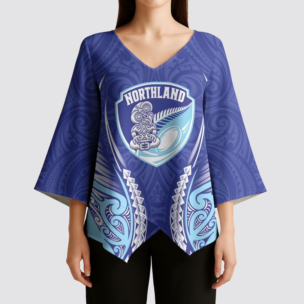 Northland 2026 Rugby Custom Kimono Sleeve Blouse NZ Maori Silver Fern