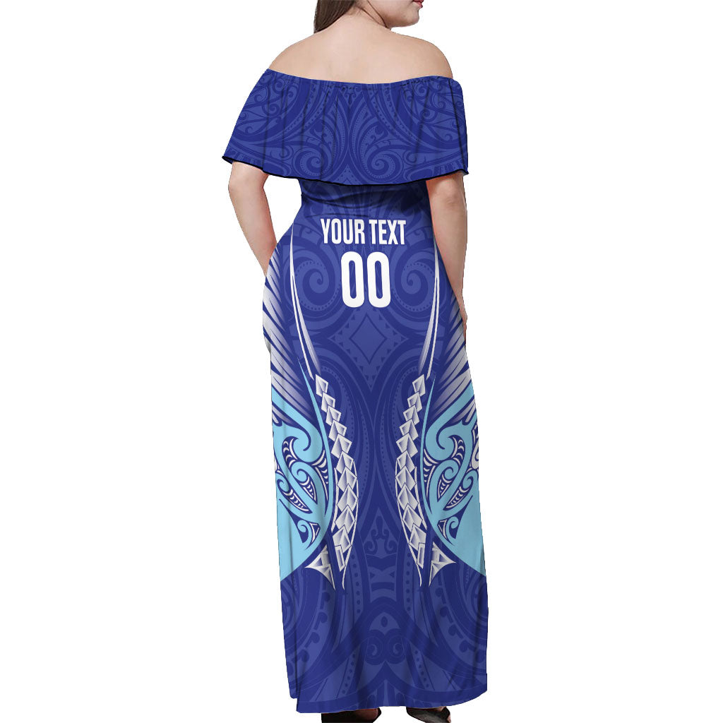 Northland 2026 Rugby Custom Off Shoulder Maxi Dress NZ Maori Silver Fern