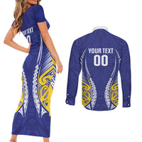 Otago 2026 Rugby Custom Couples Matching Short Sleeve Bodycon Dress and Long Sleeve Button Shirt NZ Maori Silver Fern