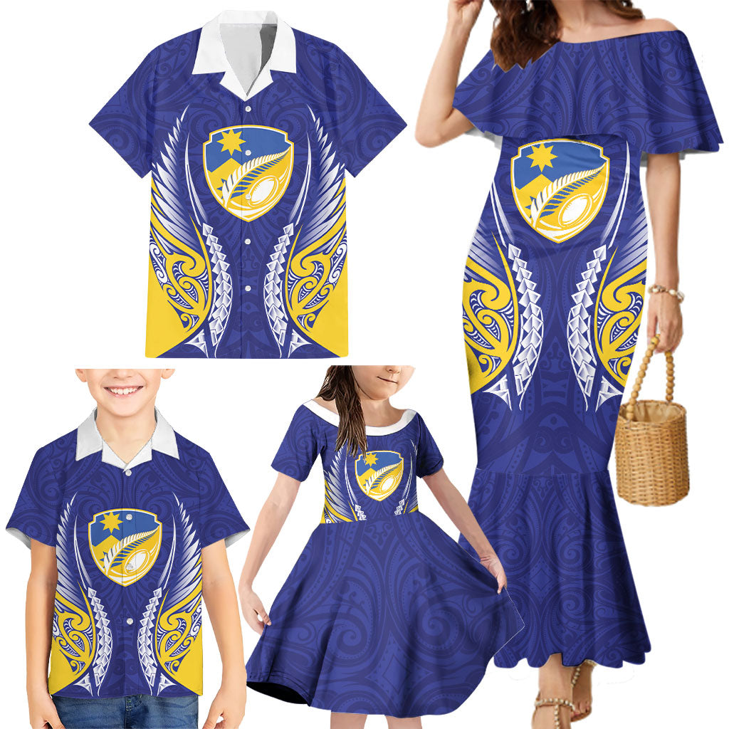 Otago 2026 Rugby Custom Family Matching Mermaid Dress and Hawaiian Shirt NZ Maori Silver Fern LT14 - Polynesian Pride