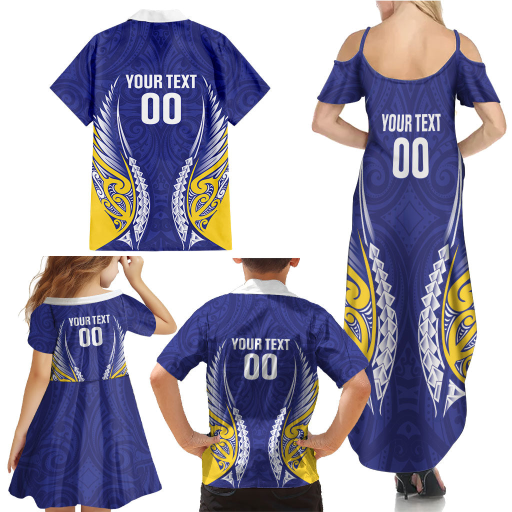 Otago 2026 Rugby Custom Family Matching Summer Maxi Dress and Hawaiian Shirt NZ Maori Silver Fern LT14 - Polynesian Pride
