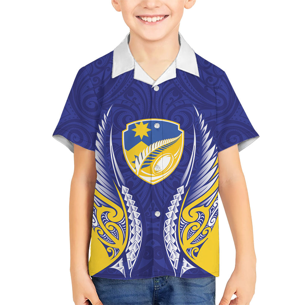 Otago 2026 Rugby Custom Kid Hawaiian Shirt NZ Maori Silver Fern