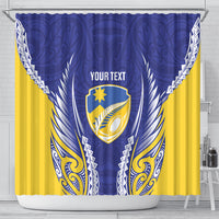 Otago 2026 Rugby Custom Shower Curtain NZ Maori Silver Fern