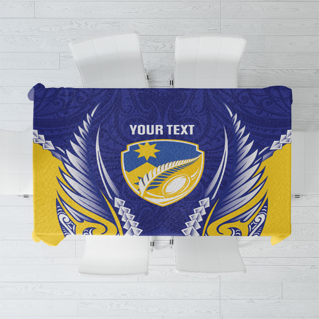 Otago 2026 Rugby Custom Tablecloth NZ Maori Silver Fern