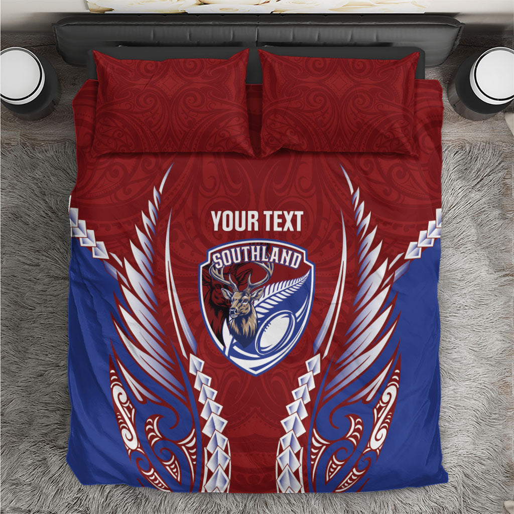 Southland 2026 Rugby Custom Bedding Set NZ Maori Silver Fern LT14 Maroon - Polynesian Pride