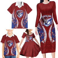 Southland 2026 Rugby Custom Family Matching Long Sleeve Bodycon Dress and Hawaiian Shirt NZ Maori Silver Fern LT14 - Polynesian Pride