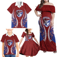 Southland 2026 Rugby Custom Family Matching Off Shoulder Maxi Dress and Hawaiian Shirt NZ Maori Silver Fern LT14 - Polynesian Pride