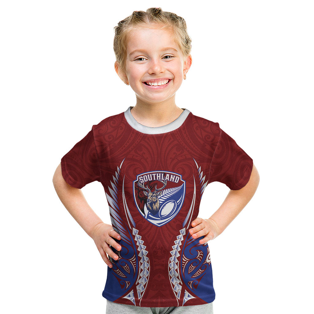 Southland 2026 Rugby Custom Kid T Shirt NZ Maori Silver Fern