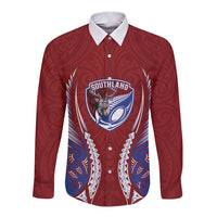 Southland 2026 Rugby Custom Long Sleeve Button Shirt NZ Maori Silver Fern