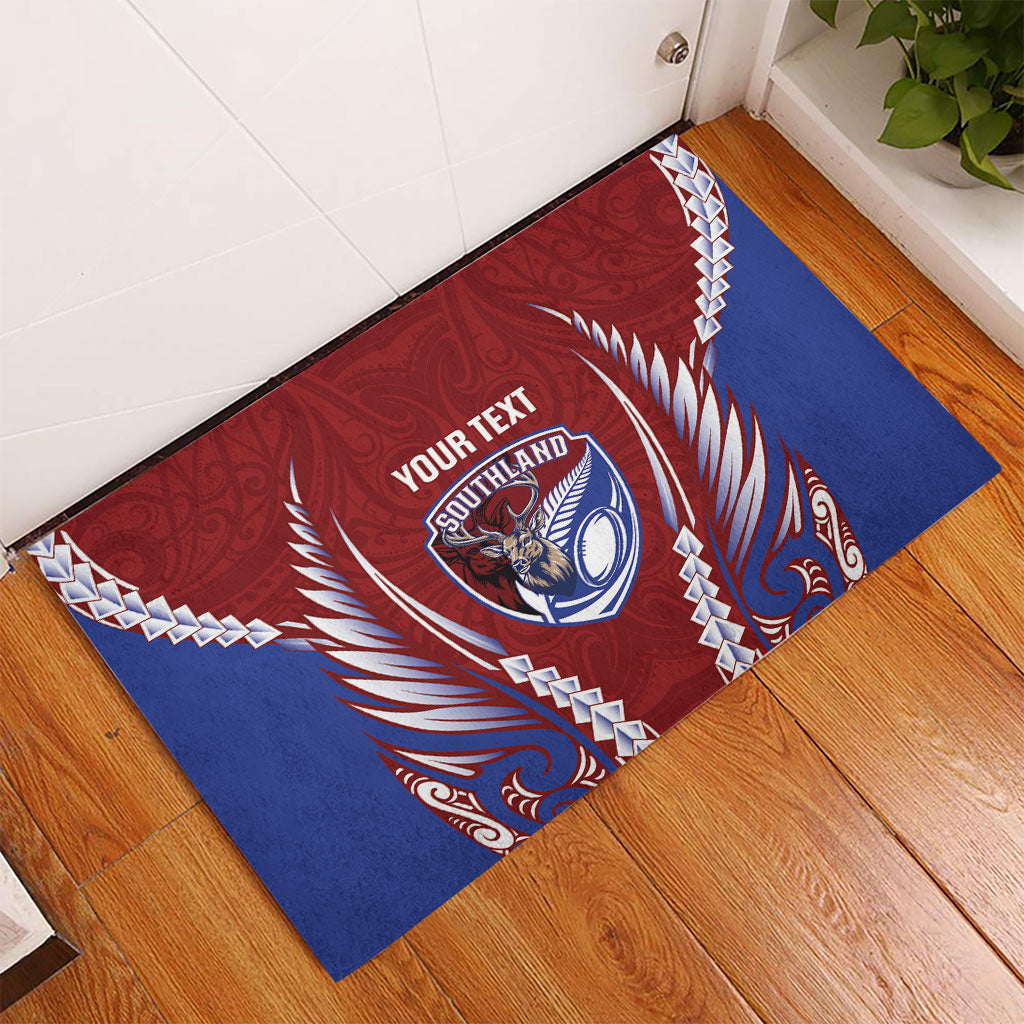 Southland 2026 Rugby Custom Rubber Doormat NZ Maori Silver Fern