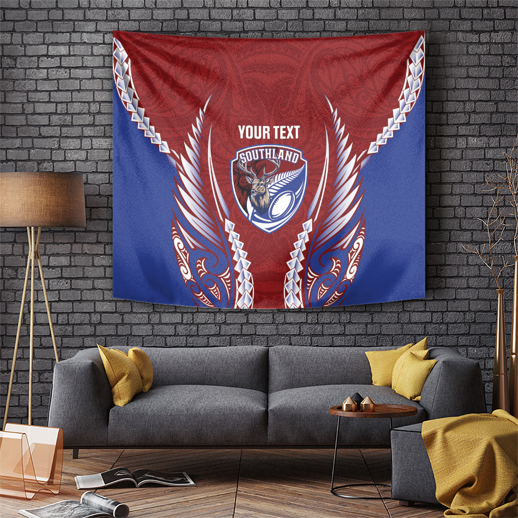 Southland 2026 Rugby Custom Tapestry NZ Maori Silver Fern LT14 Maroon - Polynesian Pride