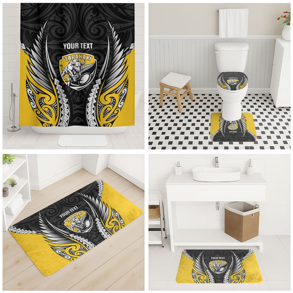 Taranaki 2026 Rugby Custom Bathroom Set NZ Maori Silver Fern LT14 - Polynesian Pride