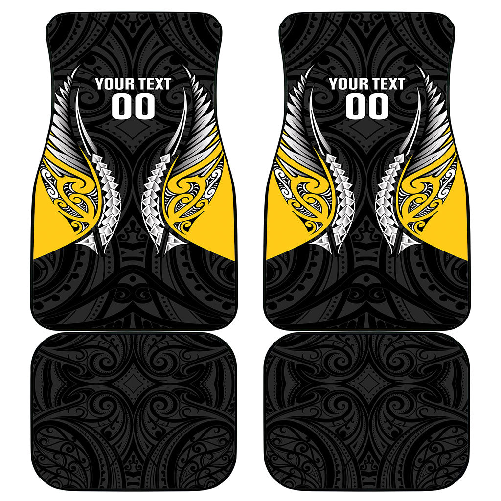 Taranaki 2026 Rugby Custom Car Mats NZ Maori Silver Fern
