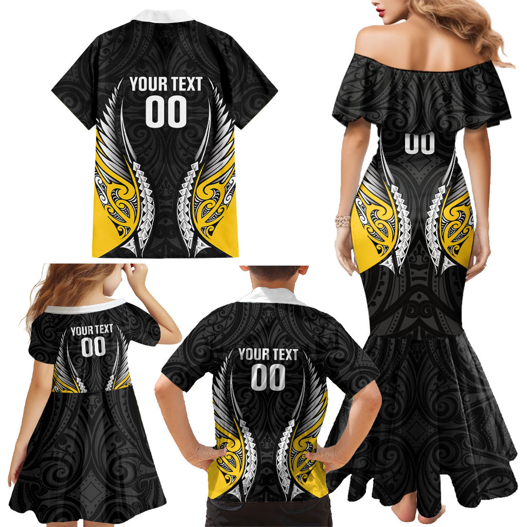 Taranaki 2026 Rugby Custom Family Matching Mermaid Dress and Hawaiian Shirt NZ Maori Silver Fern LT14 - Polynesian Pride