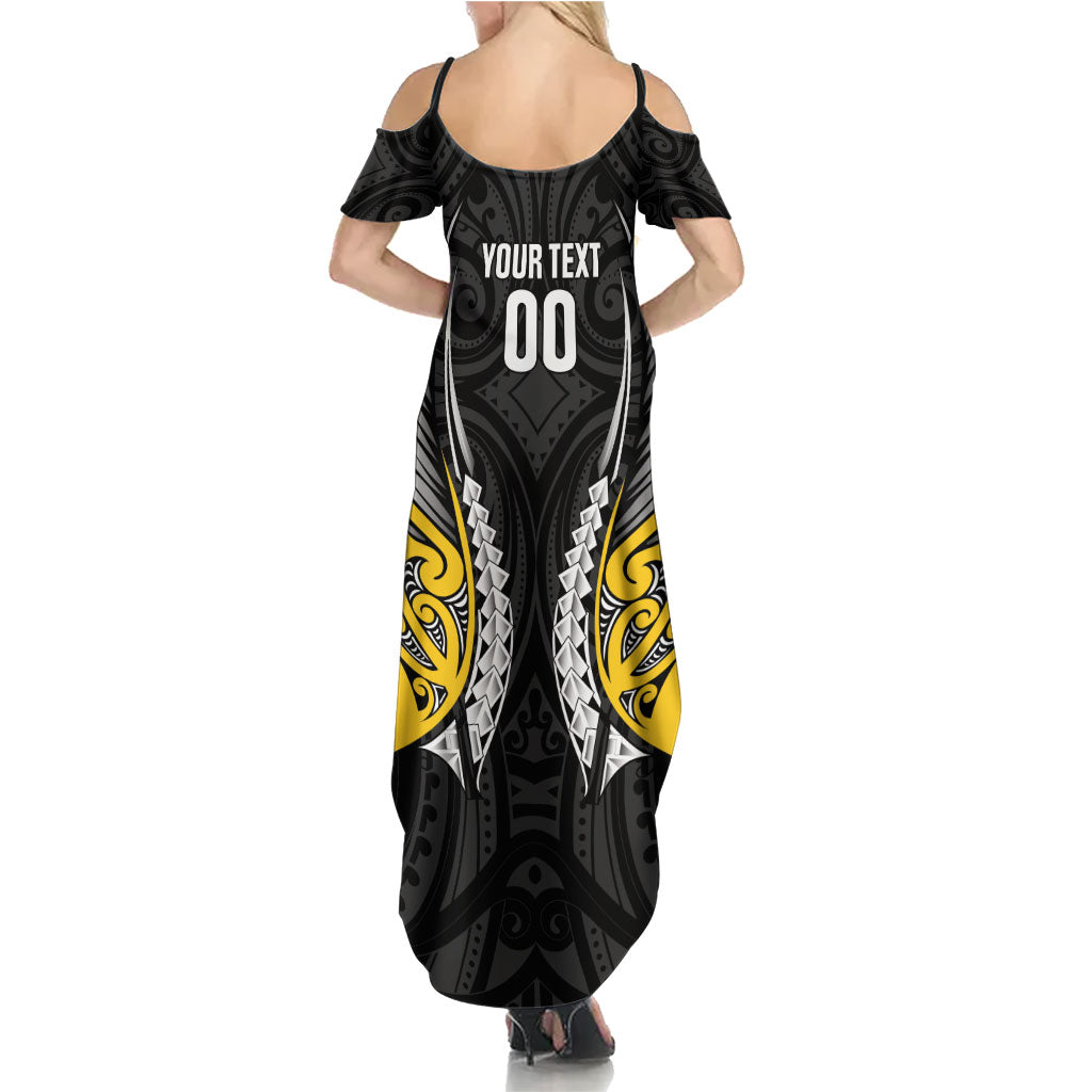 Taranaki 2026 Rugby Custom Family Matching Summer Maxi Dress and Hawaiian Shirt NZ Maori Silver Fern LT14 - Polynesian Pride