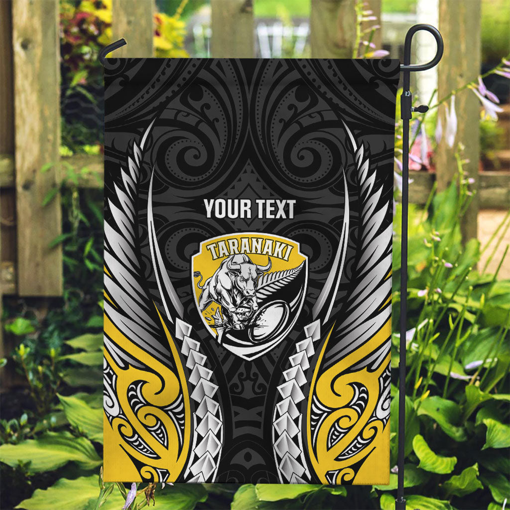 Taranaki 2026 Rugby Custom Garden Flag NZ Maori Silver Fern