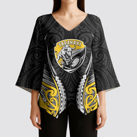 Taranaki 2026 Rugby Custom Kimono Sleeve Blouse NZ Maori Silver Fern
